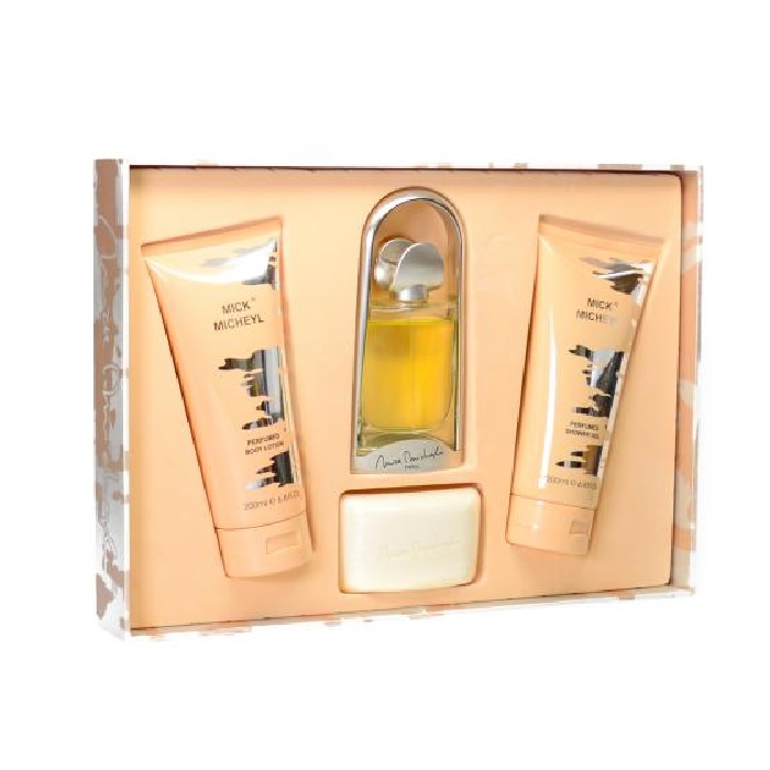 Mick Micheyl Gift Set for women - 1.4oz Eau De Toilette Spray, 6.8oz Body Lotion, 6.8oz Shower Gel, & 100g Perfumed Shop